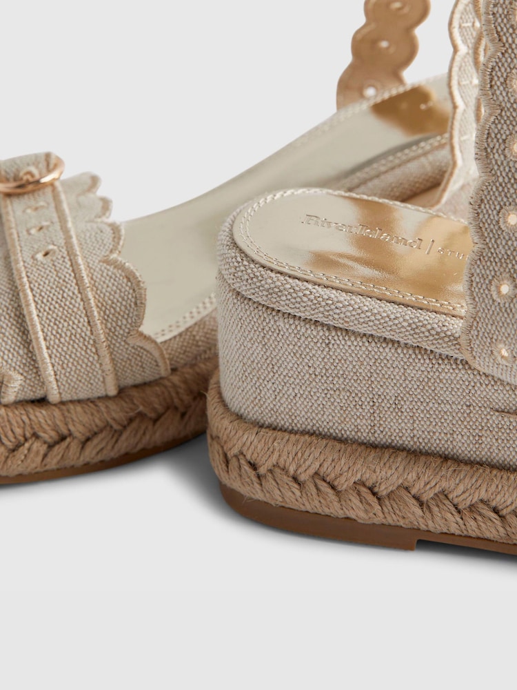 River Island White Scallop Trim Wedges - Image 5 of 5