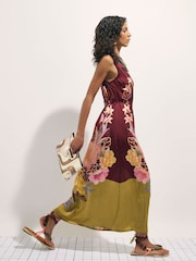 River Island Brown Terry De Havilland Oriental Maxi Dress - Image 2 of 4