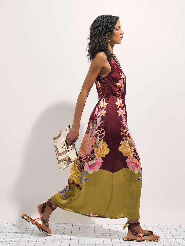 River Island Brown Terry De Havilland Oriental Maxi Dress - Image 2 of 4