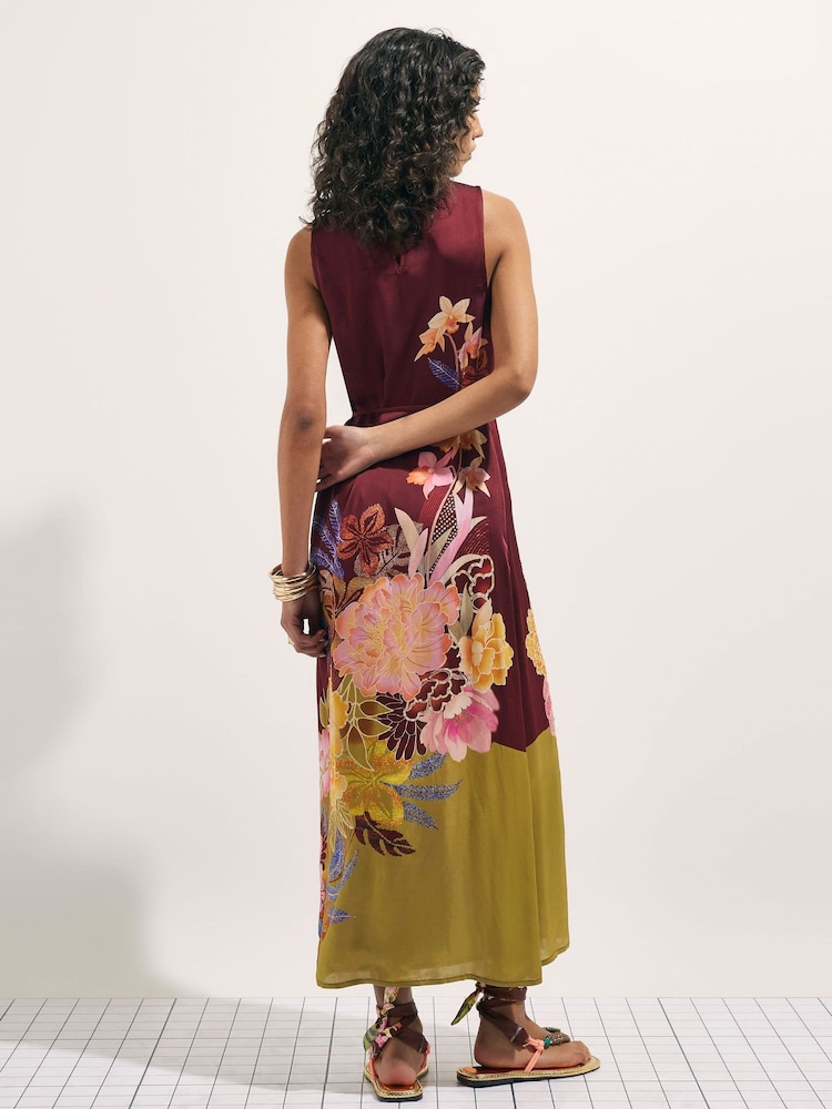 River Island Brown Terry De Havilland Oriental Maxi Dress - Image 4 of 4