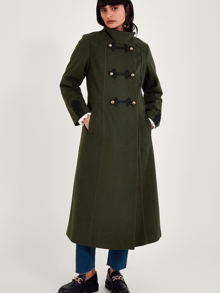 Monsoon Green Mya Military Coat - Image 1 of 4