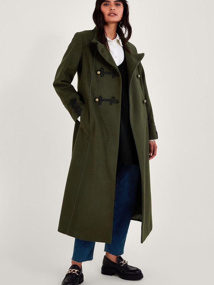 Monsoon Green Mya Military Coat - Image 3 of 4