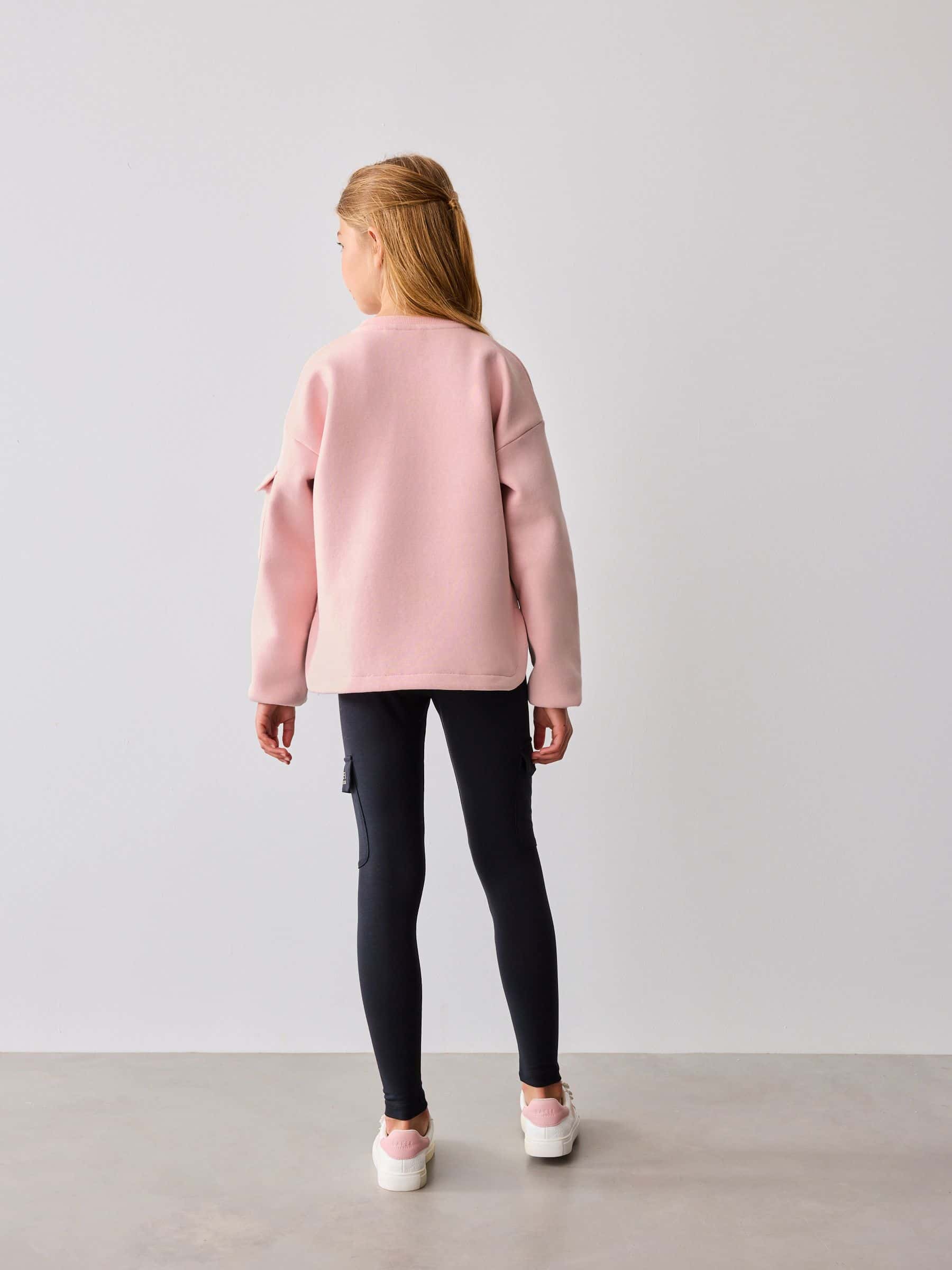 Pink sweater and leggings set top