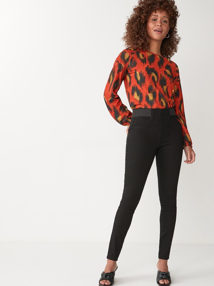 Black Sparkle Detail Lift, Slim & Shape Denim Leggings - Image 2 of 4