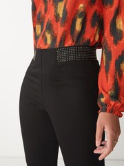 Black Sparkle Detail Lift, Slim & Shape Denim Leggings - Image 3 of 4