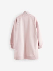 Baker by Ted Baker Pink 100% Cotton Zip Neck Sweat Dress - Image 10 of 13