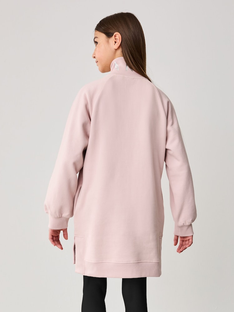 Baker by Ted Baker Pink 100% Cotton Zip Neck Sweat Dress - Image 2 of 13
