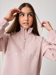 Baker by Ted Baker Pink 100% Cotton Zip Neck Sweat Dress - Image 4 of 13