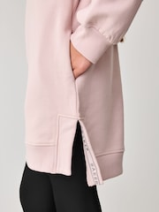 Baker by Ted Baker Pink 100% Cotton Zip Neck Sweat Dress - Image 7 of 13