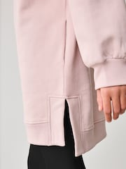 Baker by Ted Baker Pink 100% Cotton Zip Neck Sweat Dress - Image 8 of 13