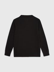 Tommy Hilfiger Black Essential Kids Long Sleeve Polo Shirt - Image 3 of 4