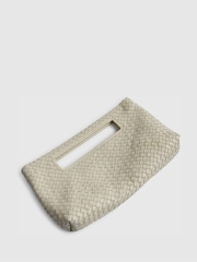 River Island Cream Woven Leather Clutch Bag - Image 3 of 6