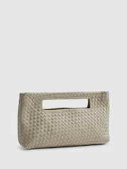 River Island Cream Woven Leather Clutch Bag - Image 4 of 6
