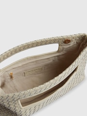 River Island Cream Woven Leather Clutch Bag - Image 5 of 6