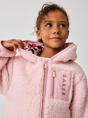 Baker by Ted Baker Zip Through Hooded Fleece Jacket - Image 5 of 11