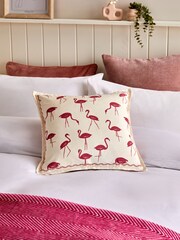Fushsia Pink 43 x 43cm Flamingo Outdoor Cushion - Image 1 of 6