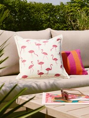 Fushsia Pink 43 x 43cm Flamingo Outdoor Cushion - Image 2 of 6