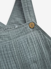 Blau - Latzhose aus 100 % weicher, strukturierter Baumwolle (3M.–7J.) - Bild 7 von 7