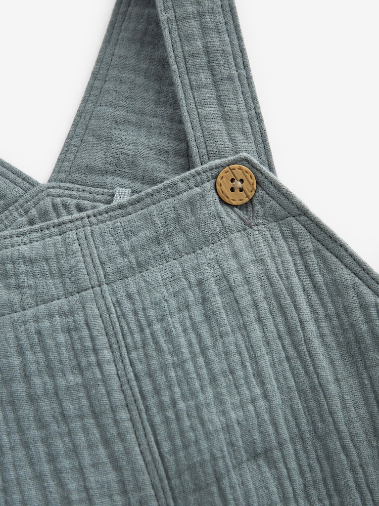 Blau - Latzhose aus 100 % weicher, strukturierter Baumwolle (3M.–7J.) - Bild 7 von 7