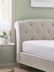 Soft Texture Light Natural Hartford Upholstered Bed Frame - Image 6 of 9