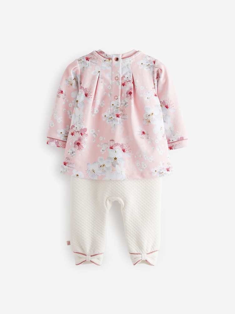 Baker by Ted Baker Pink Blossom Quilted Romper - Image 2 of 8