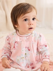 Baker by Ted Baker Pink Blossom Quilted Romper - Image 6 of 8