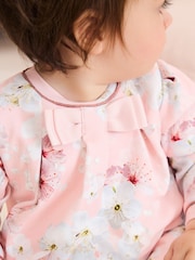 Baker by Ted Baker Pink Blossom Quilted Romper - Image 8 of 8