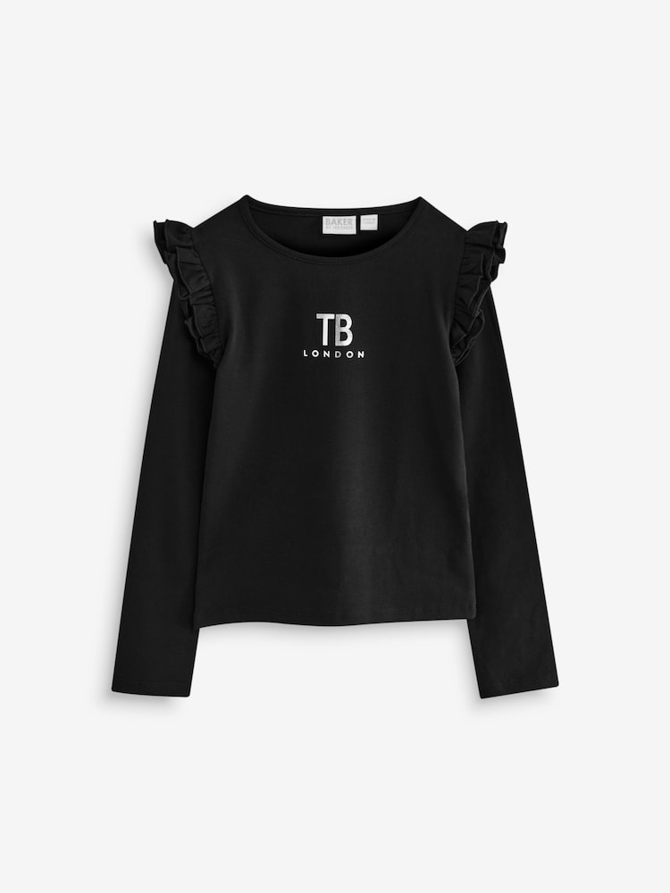 Baker by Ted Baker Multi Graphic Frill Long Sleeve T-Shirt 3 Pack - Image 3 of 7