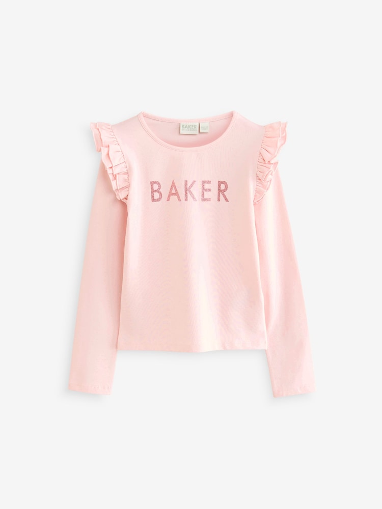 Baker by Ted Baker Multi Graphic Frill Long Sleeve T-Shirt 3 Pack - Image 4 of 7