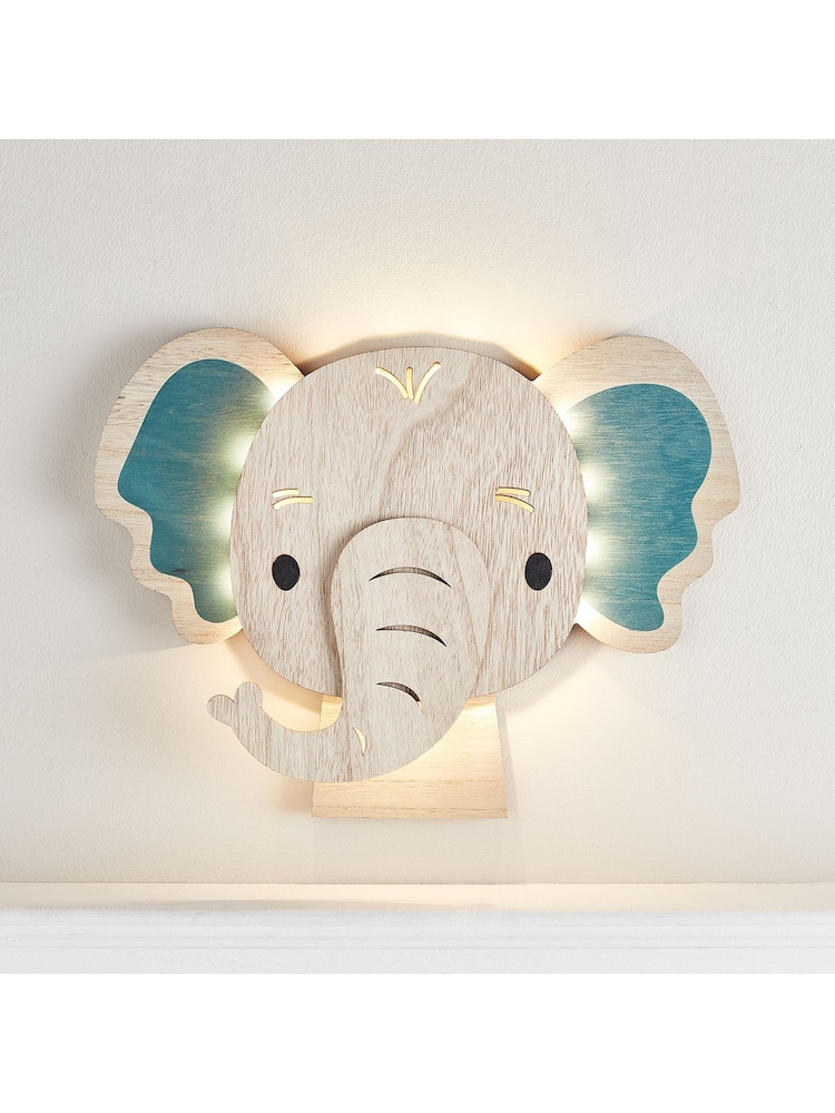 Lights4fun Elephant Children's Wall Light - Image 1 of 2