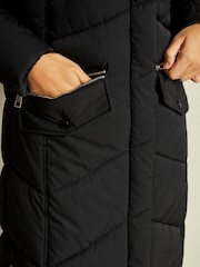 Black Longline Padded Coat - Image 6 of 9