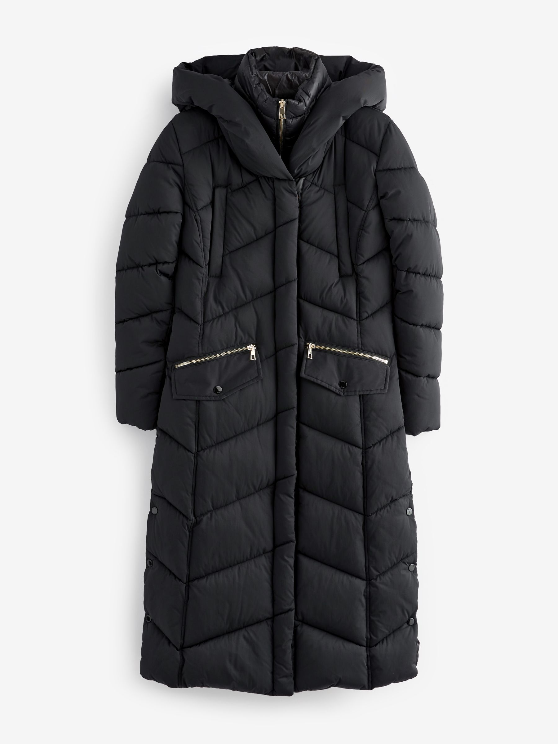 Next womens black padded coat deals