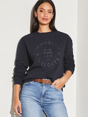 Lipsy Dark Blue Round Neck Sweatshirt - Image 1 of 6