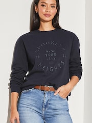 Lipsy Dark Blue Round Neck Sweatshirt - Image 6 of 6