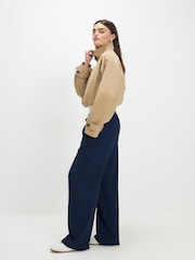 River Island Blue Tailored Drawstring Wide Leg Joggers - Image 2 of 4