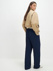 River Island Blue Tailored Drawstring Wide Leg Joggers - Image 3 of 4