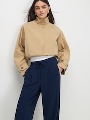 River Island Blue Tailored Drawstring Wide Leg Joggers - Image 4 of 4