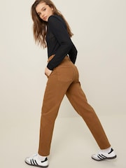 Rust Brown Barrel Leg Jeans - Image 4 of 7