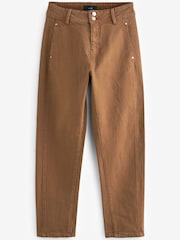 Rust Brown Barrel Leg Jeans - Image 6 of 7