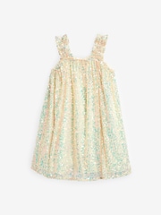 Neutral/ Iridescent Sequin Gathered Strappy Party Dress (3-14yrs) - Image 5 of 7