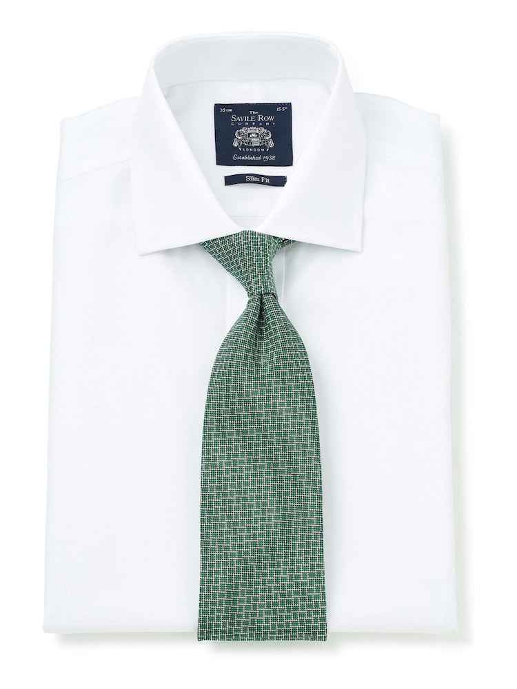 Savile Row Company Slim 100% Cotton Fine Twill Single Cuff Formal Shirt - Image 2 of 6