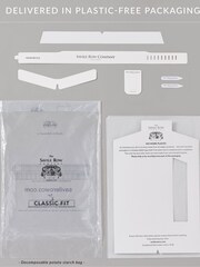 Синий - Savile Row Company 100Тонкие формальные рубашки из тонкого хлопка с одинарным манжетом - Изображение 6 из 6