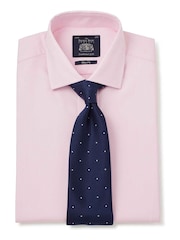 Розовый - Savile Row Company Слим фит Twill Double Cuff 100% Cotton рубашки - Изображение 2 из 6