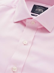 Розовый - Savile Row Company Слим фит Twill Double Cuff 100% Cotton рубашки - Изображение 4 из 6