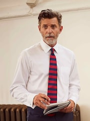 Белый - Savile Row Company Classic Fit Twill 100% Cotton Single Cuff Formal Shirt - Image 1 of 6