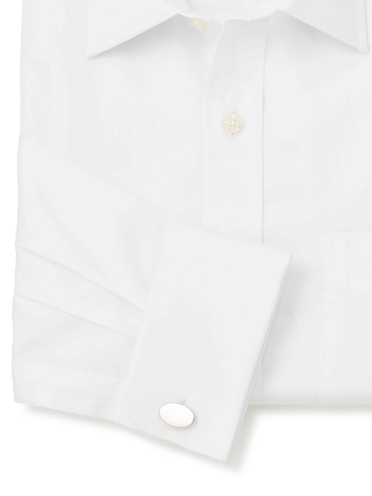 Savile Row Company White Classic Fit Cotton Twill Double Cuff Formal Shirt - Image 4 of 4 Savile Row Company White Classic Fit Cotton Twill Double Cuff Formal Shirt - Image 4 of 4