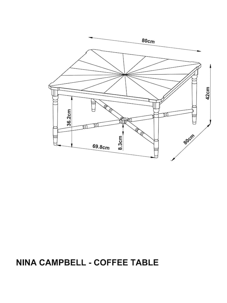 Nina Campbell Dark Oak Tedworth Coffee Table - Image 6 of 6