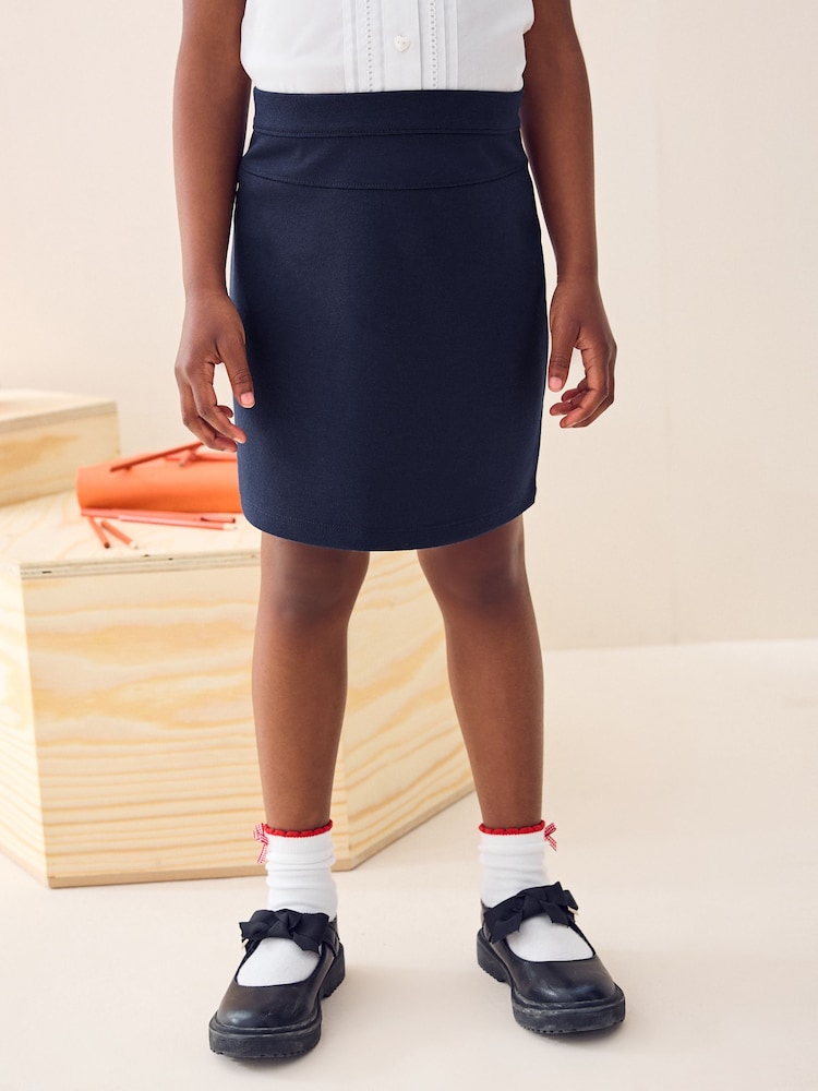 Navy Blue Pull-On Jersey Stretch School Pencil Skirt (3-18yrs) - Image 1 of 7