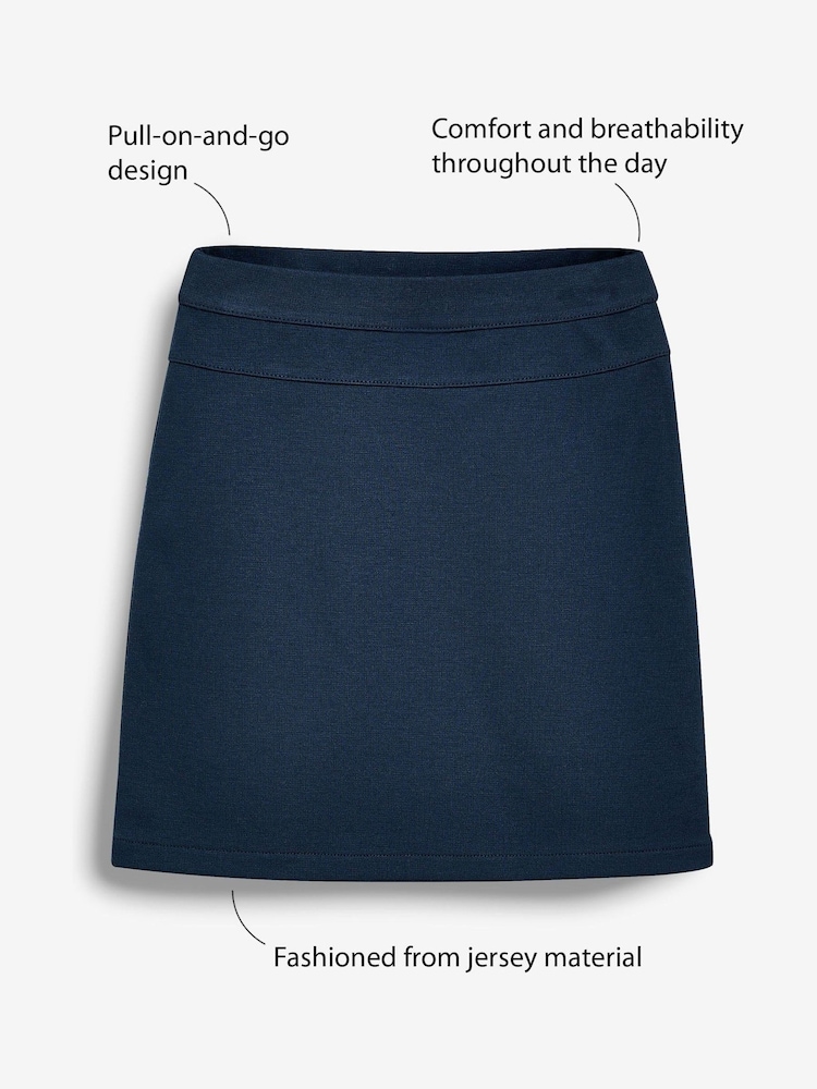 Navy Blue Pull-On Jersey Stretch School Pencil Skirt (3-18yrs) - Image 3 of 8