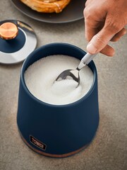 Tower Set of 3 Blue Cavaletto Storage Canisters - Image 3 of 4